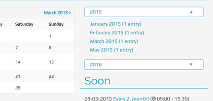 Event calendar accordion Event calendar accordion